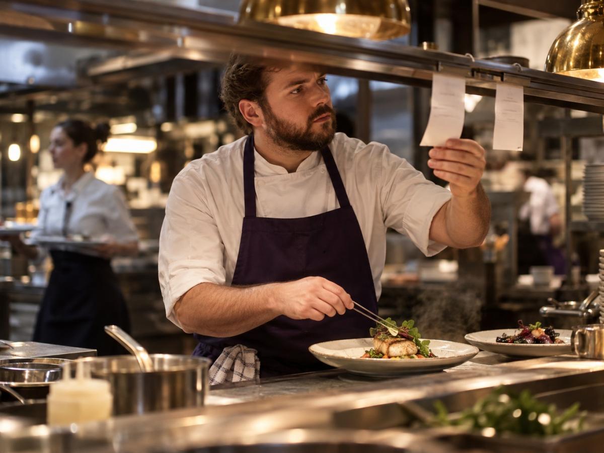 Une équipe de restaurant prépare une commande pendant le service.